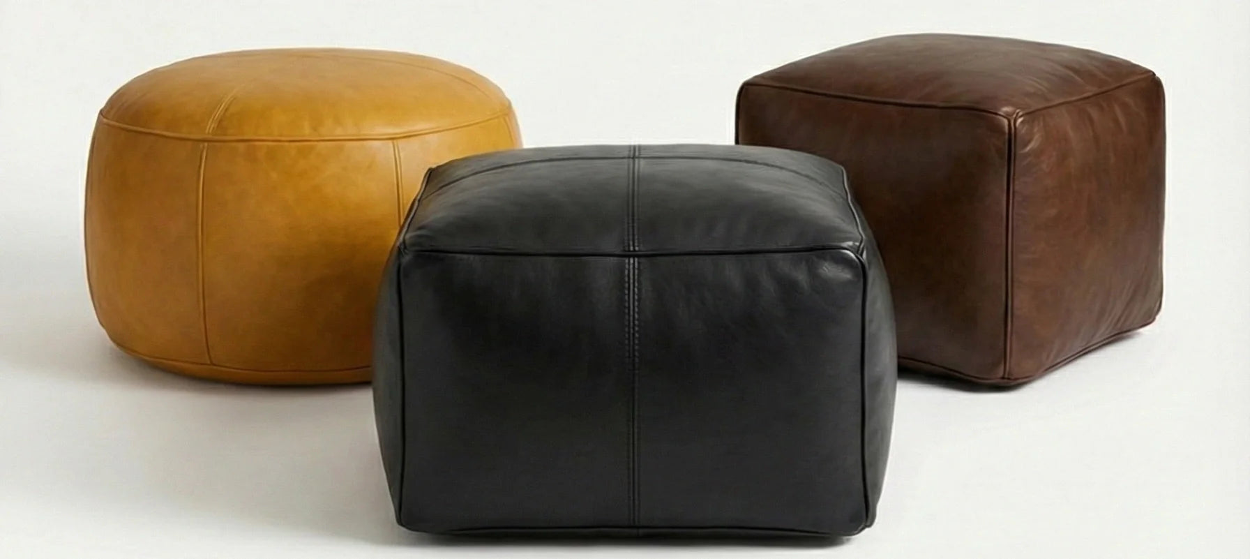 Authentic Moroccan Leather Pouf - Handcrafted Floor Cushion Collection