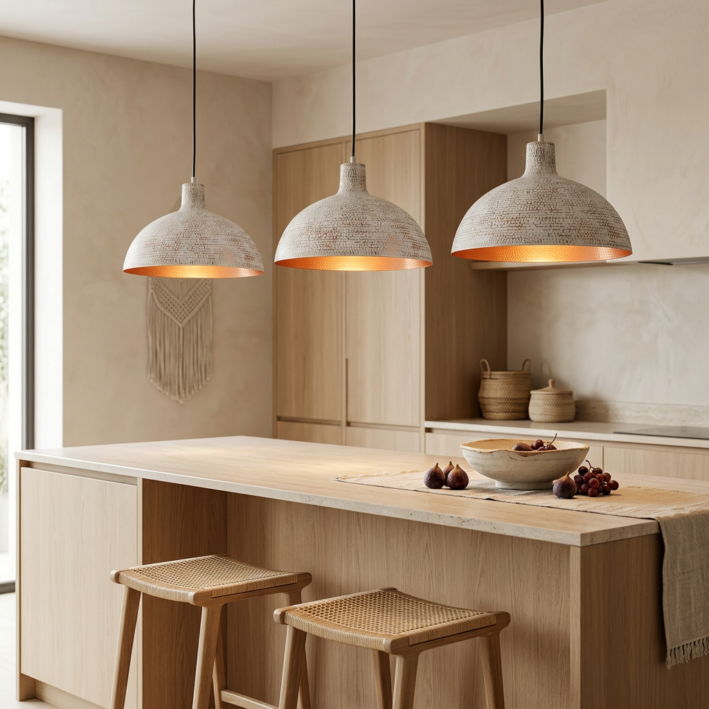 Handmade Crackled White Dome Pendant Light - Artisan Moroccan Lamp