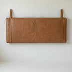 Wall-Mounted Moroccan Leather Headboard brown Handcrafted