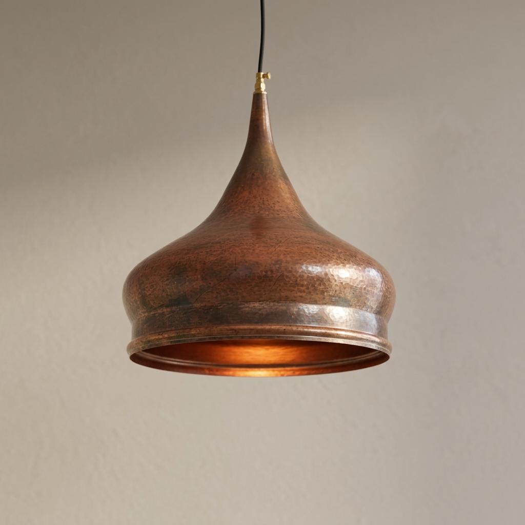 Copper Onion Dome Pendant Light - Handmade Moroccan Lamp