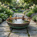 Hammered Copper Bird Bath for Garden – Rustic Outdoor Bird Water Bowl