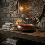 Handcrafted Antique Copper Vessel Sink – Authentic Moroccan Weathered Washbasin