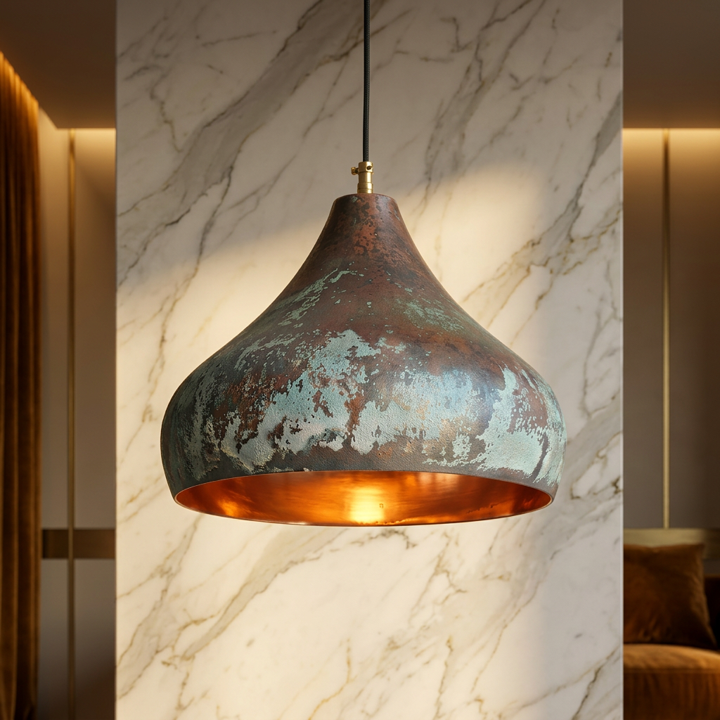 Handmade Copper Pear Pendant Light - Moroccan Teardrop Lamp