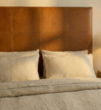 Wall-Mounted Moroccan Leather Headboard Black