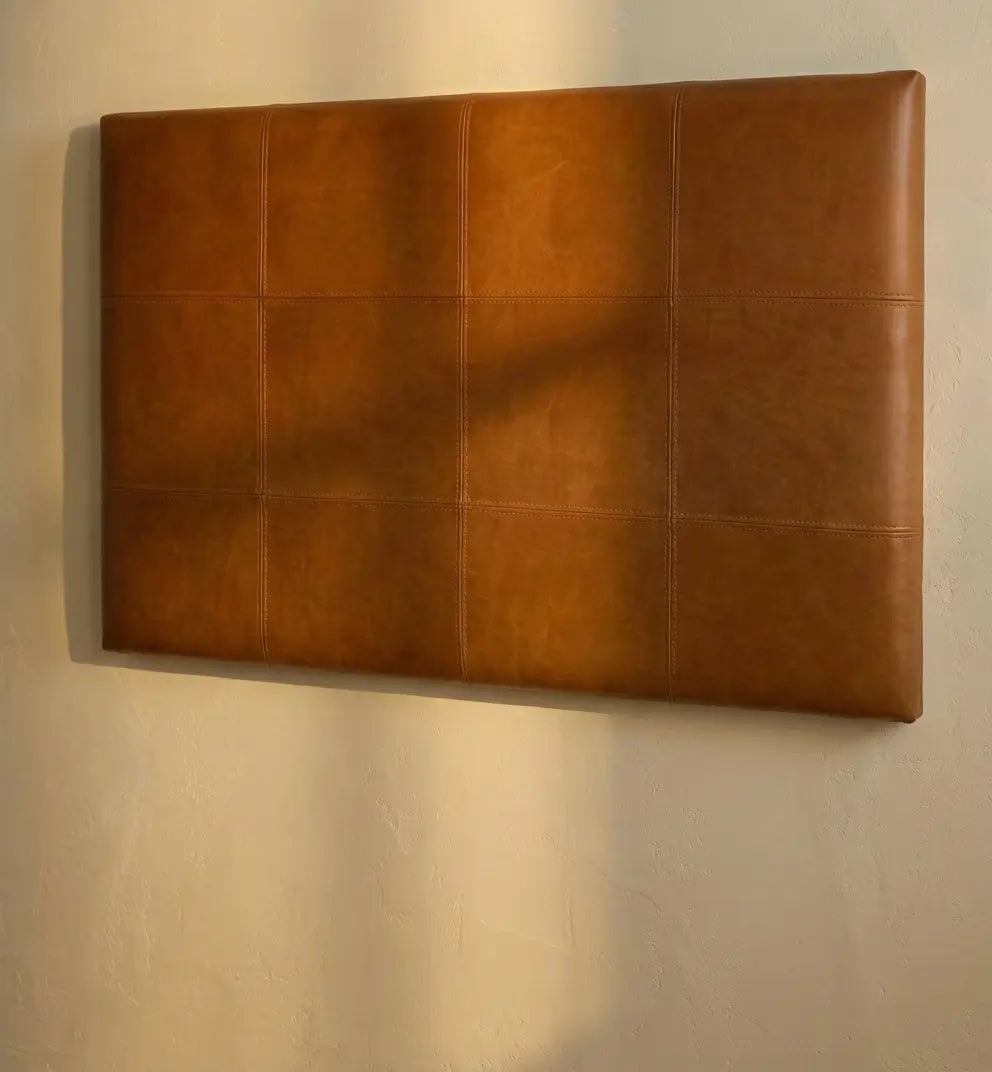 Wall-Mounted Moroccan Leather Headboard Black