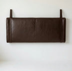 Wall-Mounted Moroccan Leather Headboard Dark Brown Handcrafted