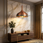 Copper Patina Pendant Light - Handcrafted Moroccan Teardrop Lamp