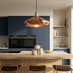 Hand Beaten Copper Pendant Light - Artisan Hammered Moroccan Lamp