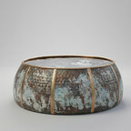 Handcrafted Moroccan Copper Bird Bath – Rustic Antique Verdigris Garden Basin