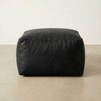 Moroccan Leather Pouf Brown - Authentic Handcrafted Morocco
