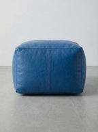 Moroccan Leather Pouf Tan - Authentic Handcrafted Morocco