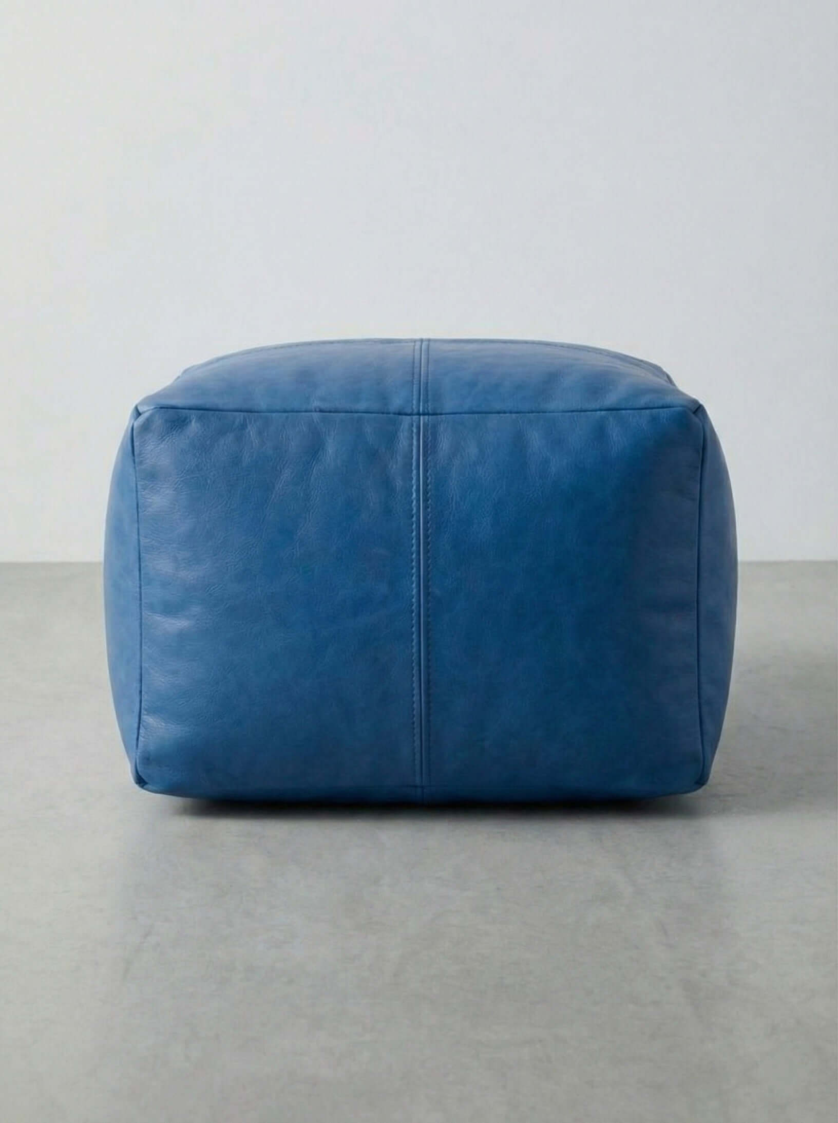 Moroccan Leather Pouf Tan - Authentic Handcrafted Morocco