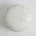 Moroccan Leather Pouf White - Authentic Handcrafted Morocco