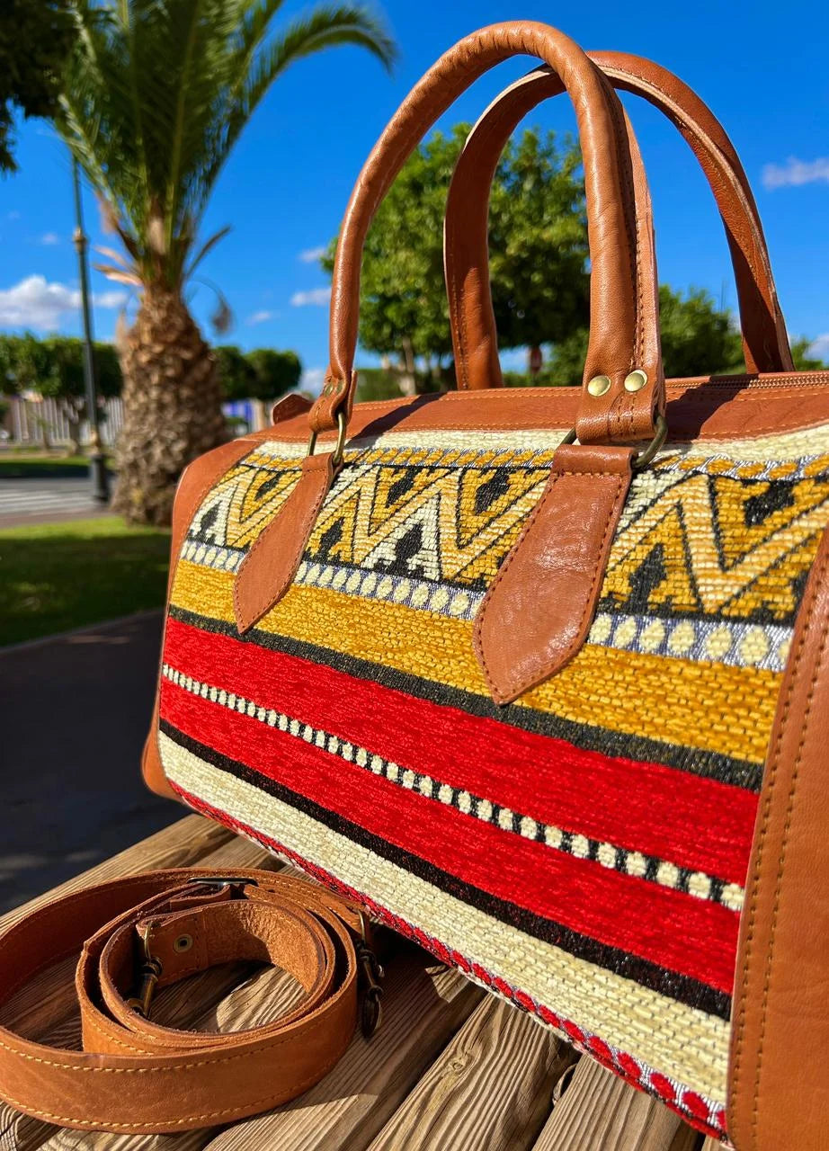 Moroccan Leather Bag Brown - Authentic Handcrafted Morocco