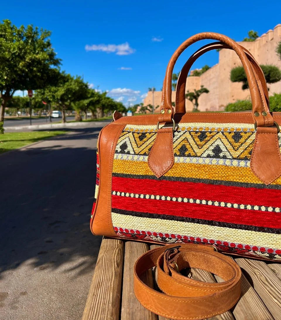 Moroccan Leather Bag Brown - Authentic Handcrafted Morocco