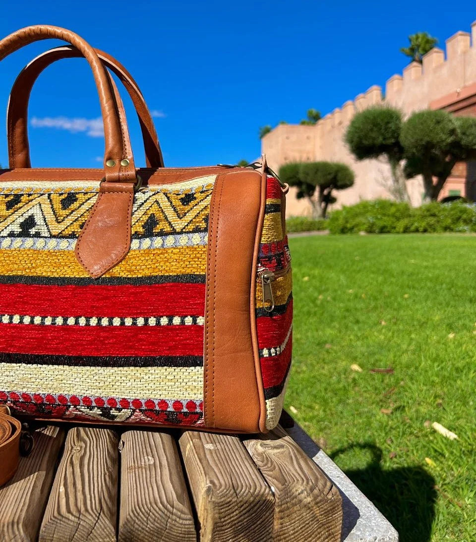 Moroccan Leather Bag Brown - Authentic Handcrafted Morocco