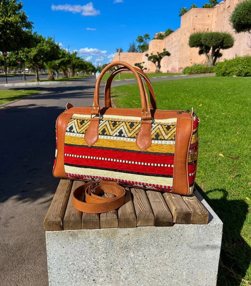 Moroccan Leather Bag Brown - Authentic Handcrafted Morocco