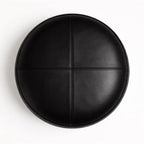 Moroccan Leather Pouf Black - Authentic Handcrafted Morocco