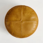 Moroccan Leather Pouf Brown - Authentic Handcrafted Morocco