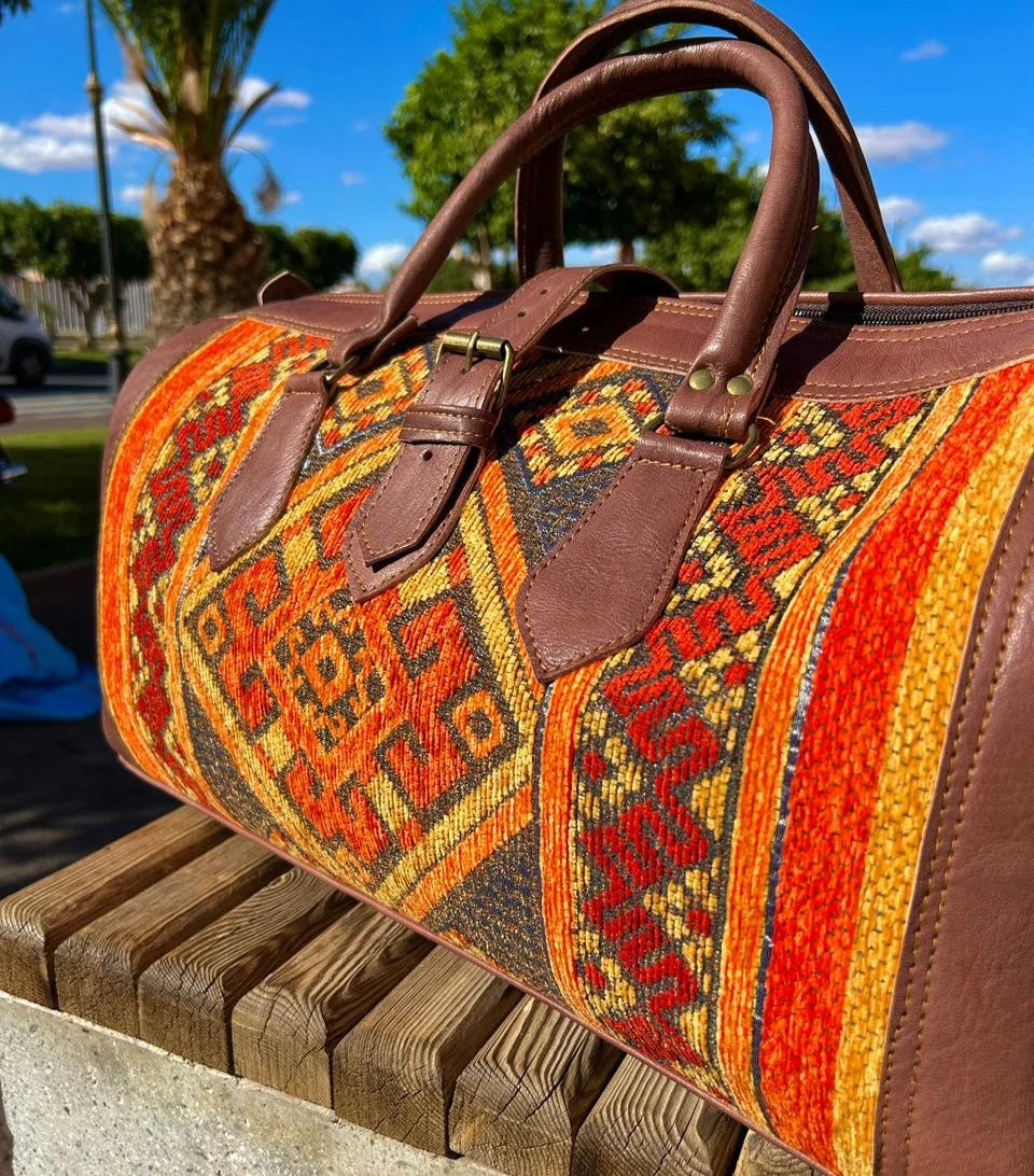 Moroccan Leather Bag Brown - Authentic Handcrafted Morocco