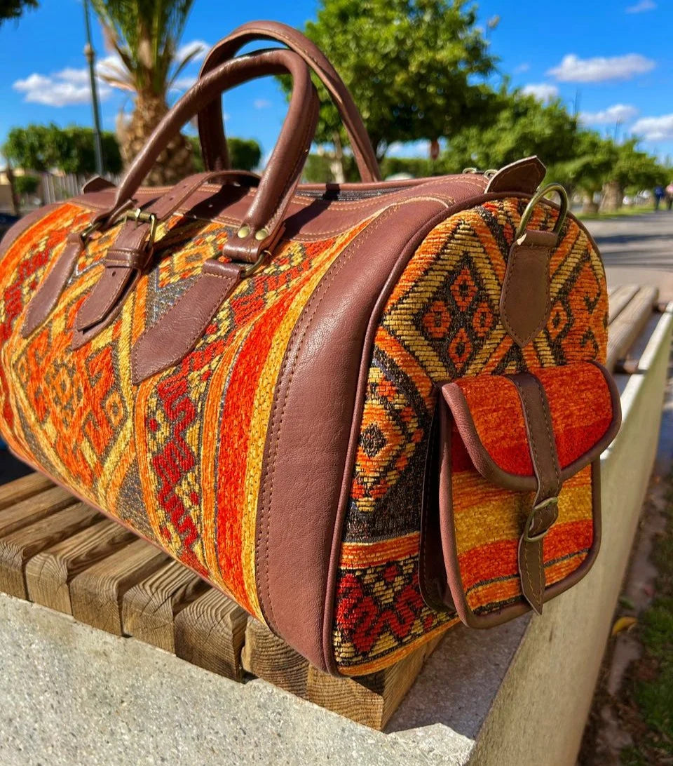 Moroccan Leather Bag Brown - Authentic Handcrafted Morocco