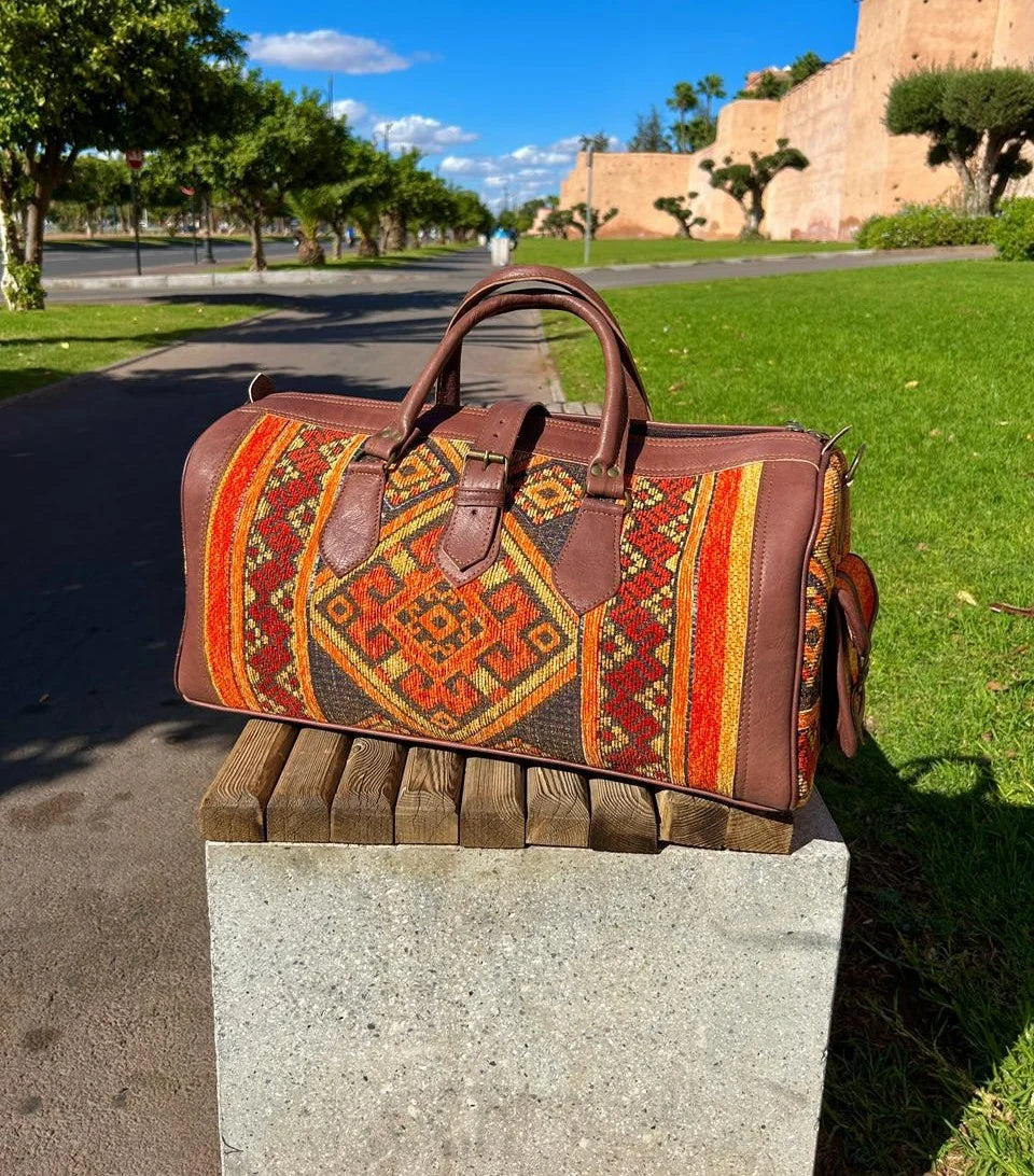 Moroccan Leather Bag Brown - Authentic Handcrafted Morocco