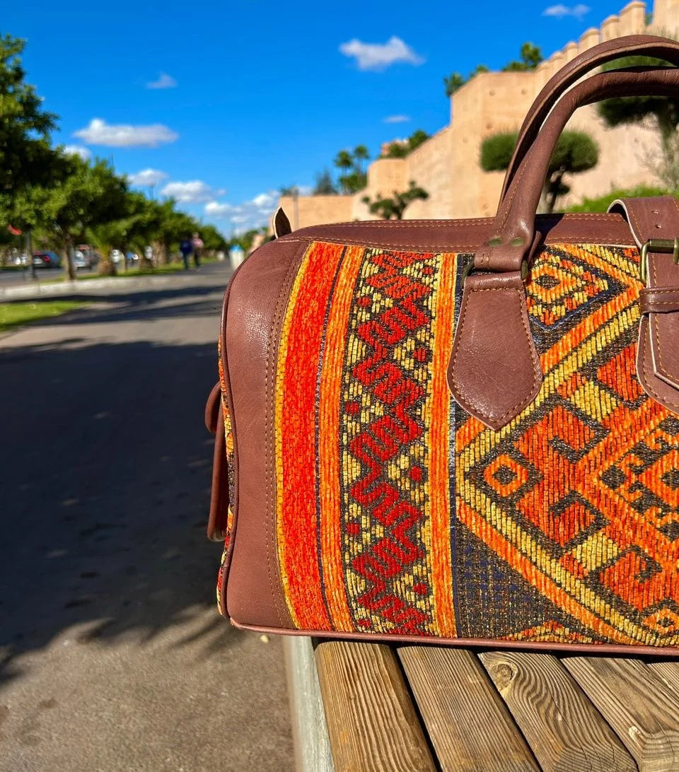 Moroccan Leather Bag Brown - Authentic Handcrafted Morocco