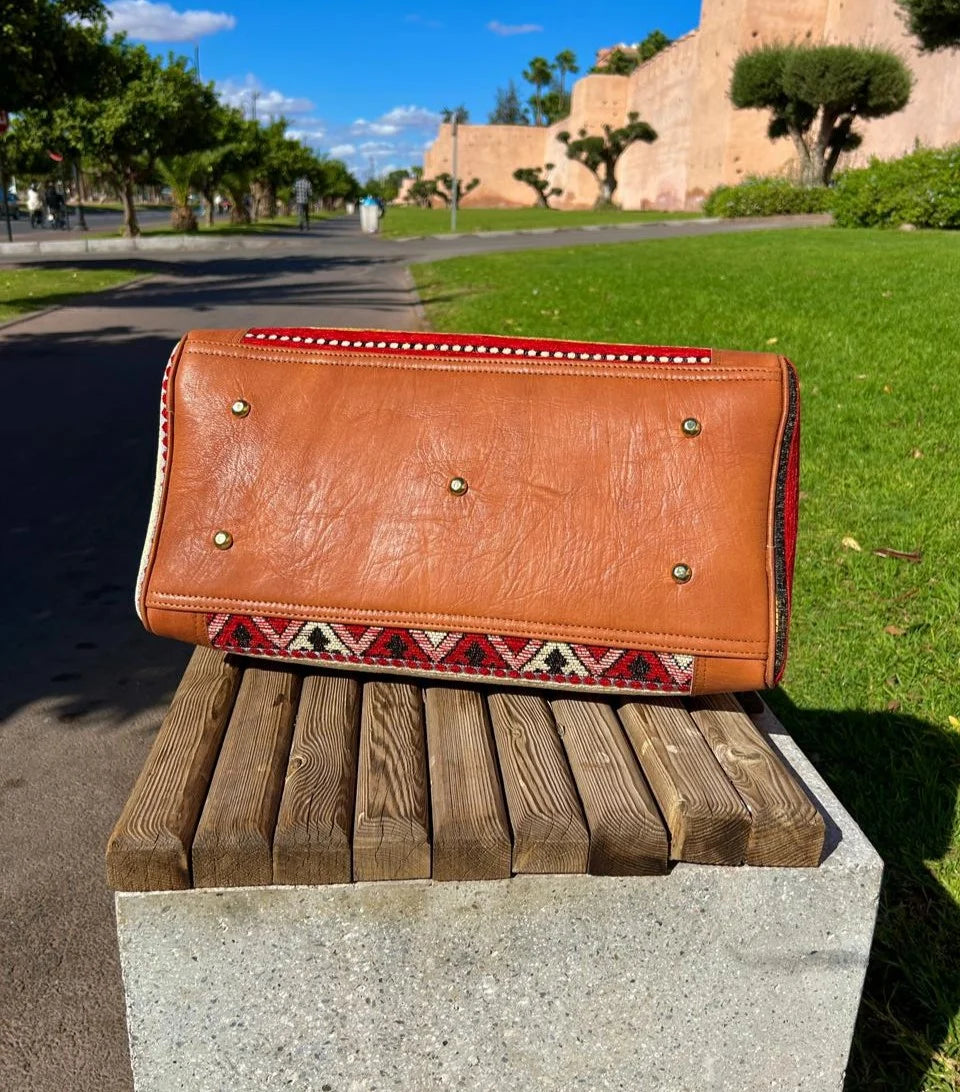 Moroccan Leather Bag Brown - Authentic Handcrafted Morocco
