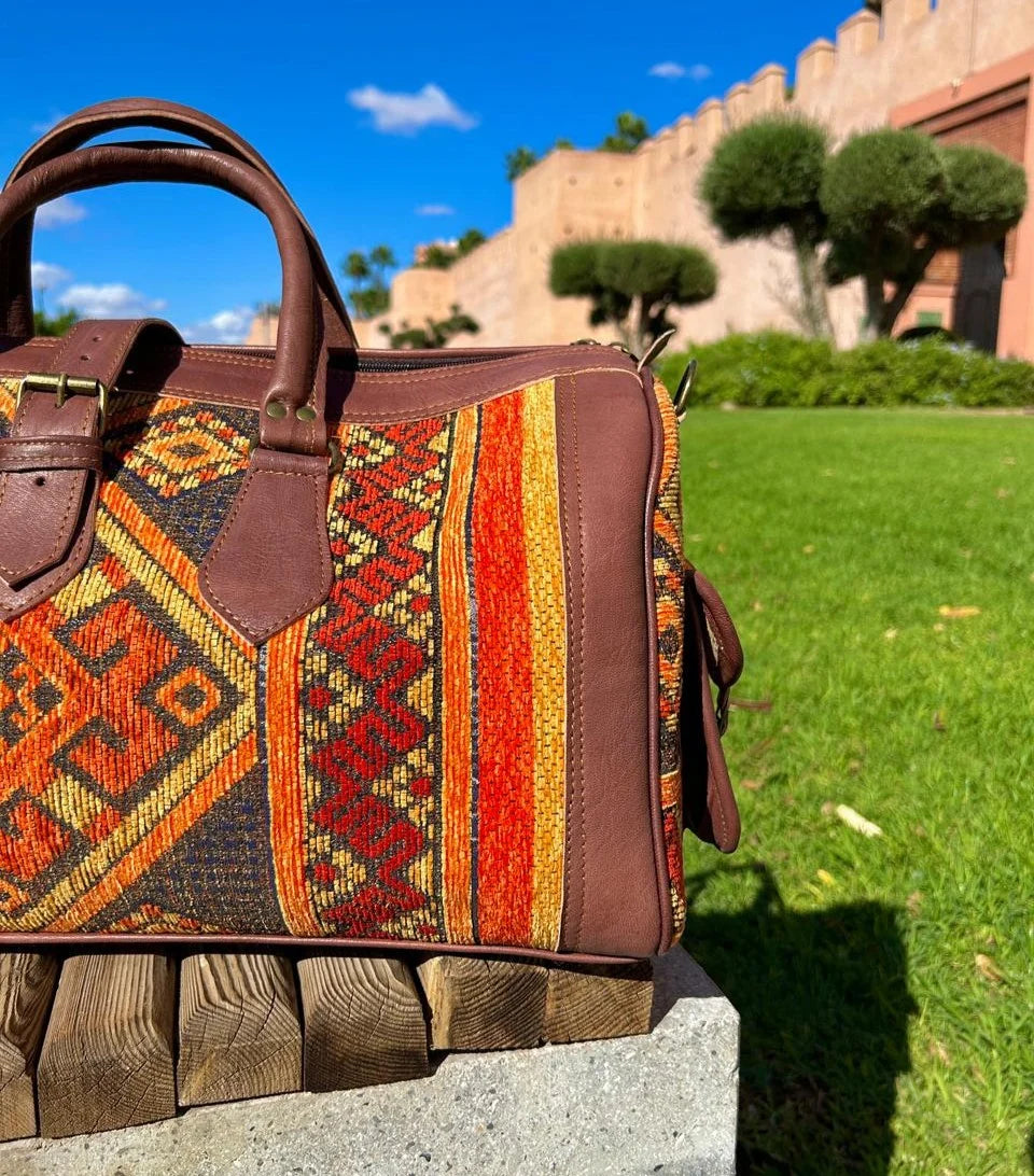 Moroccan Leather Bag Brown - Authentic Handcrafted Morocco